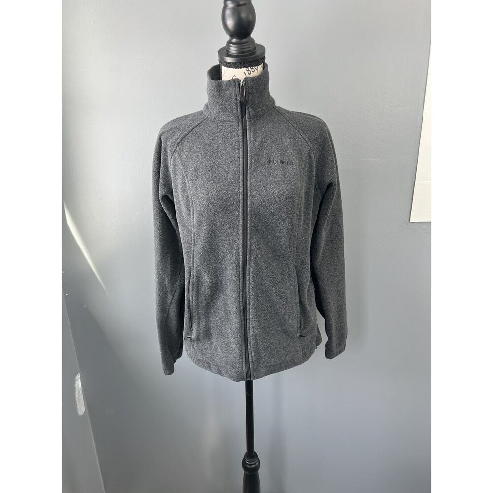 Columbia dark gray fleece zip up jacket with pockets